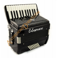 E. Soprani 26 key 48 bass black accordion, MIDI options available